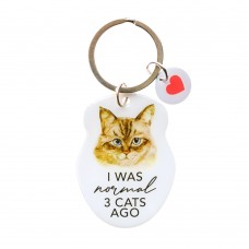 Pet Keyring with Charm | I Was Normal 3 Cats Ago